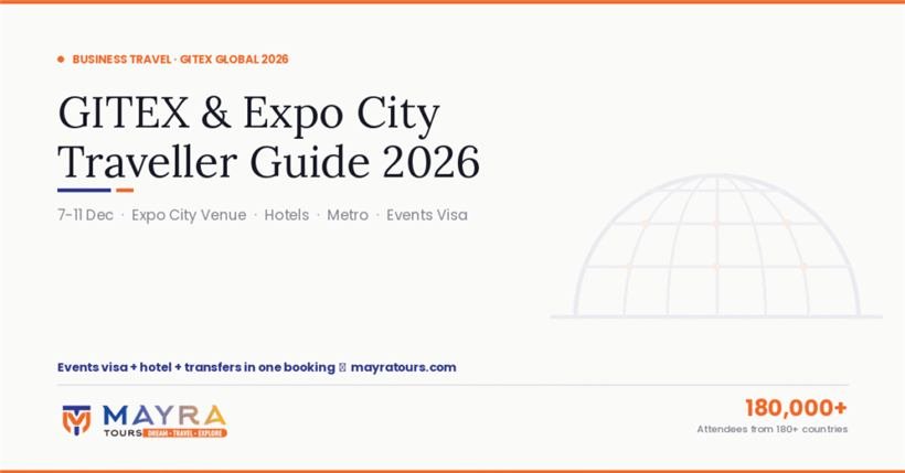 GITEX 2026 and Expo City Dubai — Mayra Tours banner